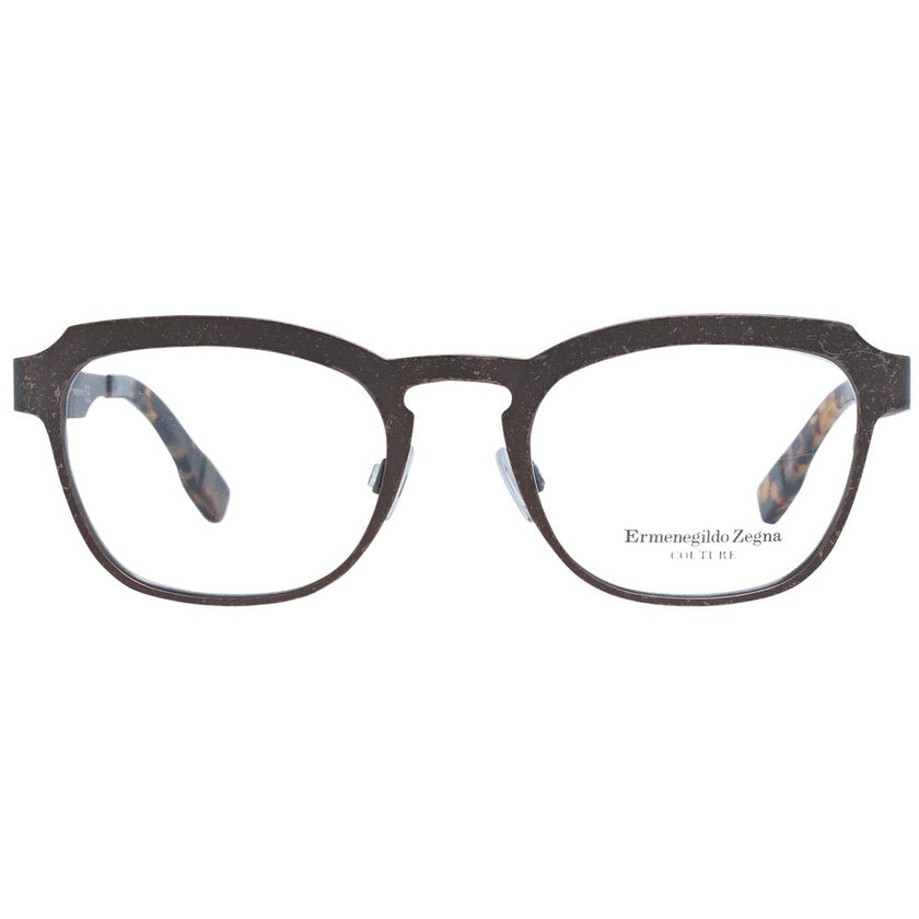 Ermenegildo Zegna Herrenbrille Bronze Titan Vollrand Trapezform mit Kunststoffgläsern ohne Extras