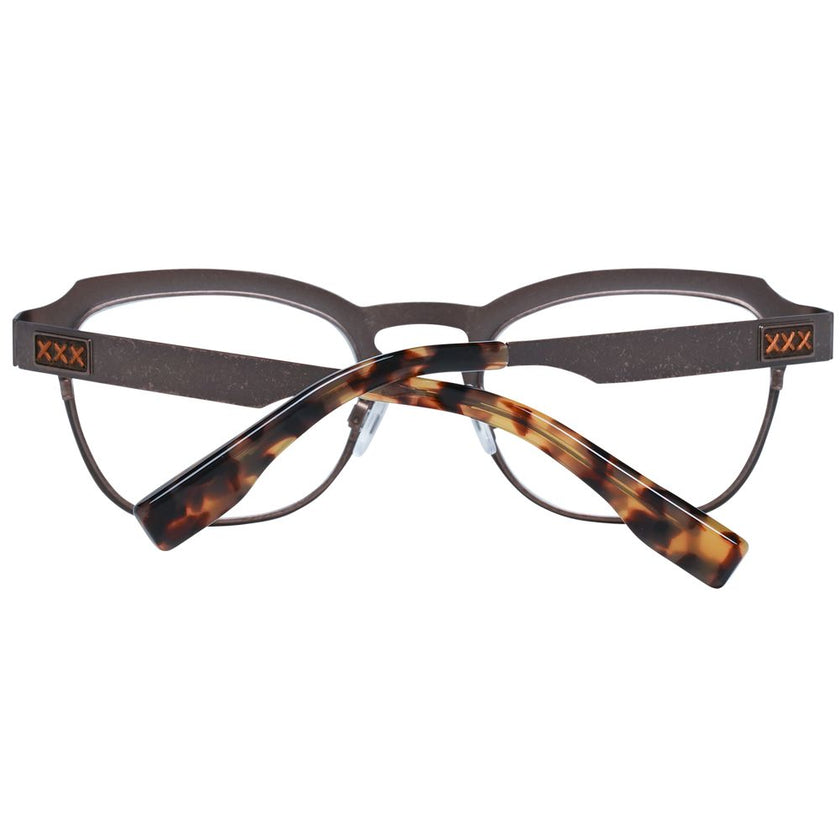 Ermenegildo Zegna Herrenbrille Bronze Titan Vollrand Trapez rahmen mit Kunststoff Gläsern ohne Schutz und Extras