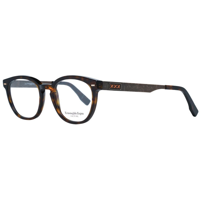 Ermenegildo Zegna Herrenbrille brauner Kunststoff Vollrand rund mit Marken-Etui