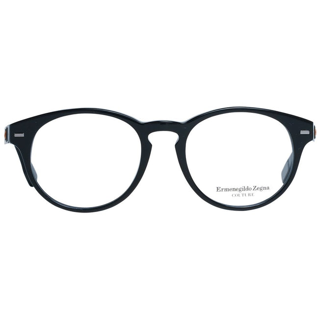 Ermenegildo Zegna schwarze runde Kunststoffbrille für Herren mit Vollrand und Demogläsern