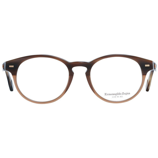 Ermenegildo Zegna Herrenbrille brauner Kunststoff rund ohne Schutz mit Marken-Etui