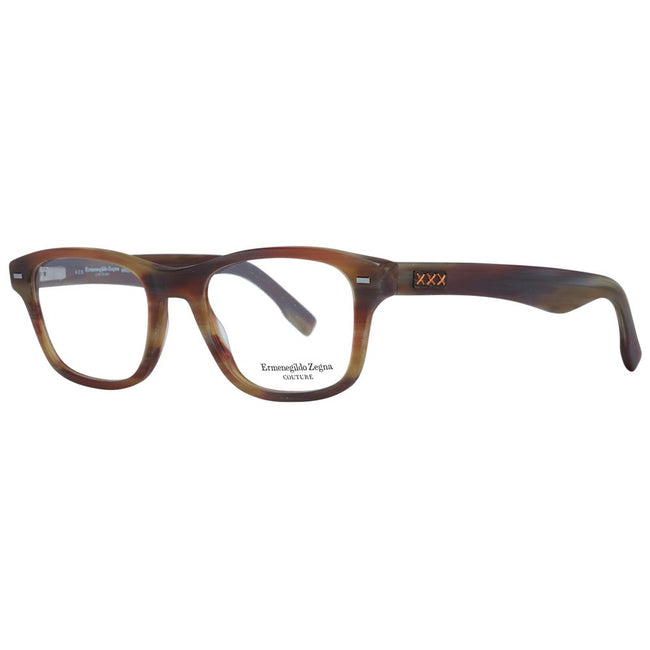 Ermenegildo Zegna braune rechteckige Kunststoffbrille für Herren mit Vollrand