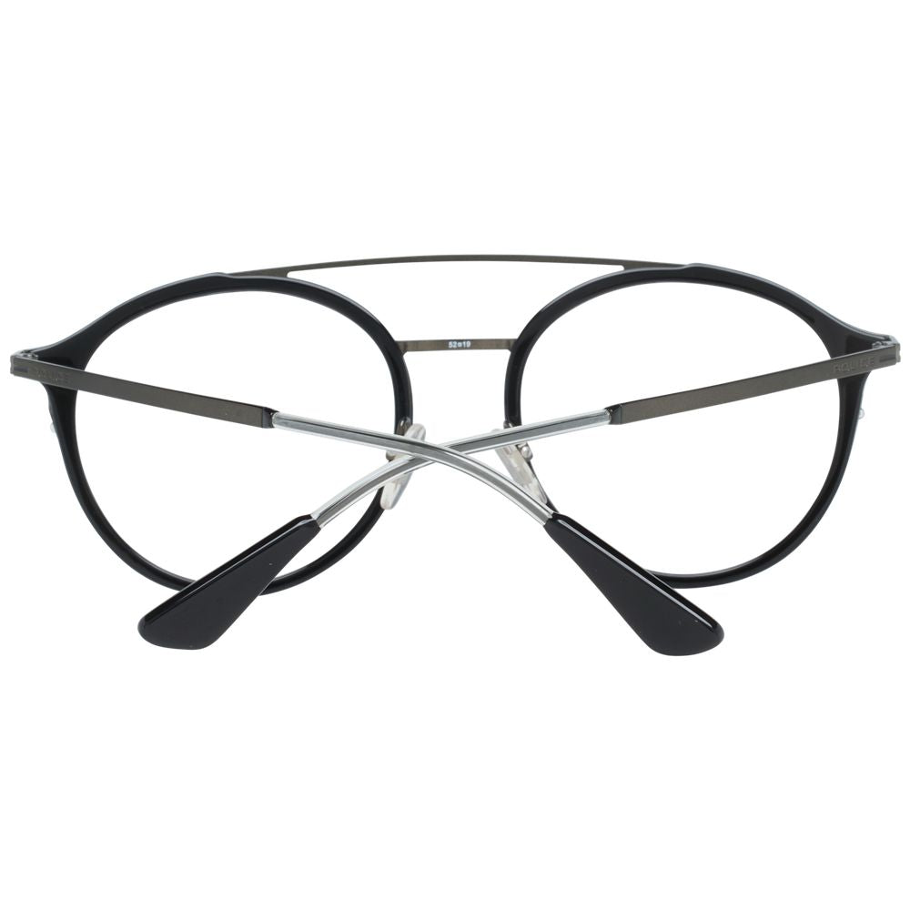 Police Brille aus schwarzem Metall & Kunststoff (Gestell)