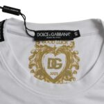 Dolce & Gabbana White Cotton T-shirt with Round Neck and Short Sleeves