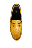 Dolce & Gabbana Gelbe Leder Slip Mocassin Loafers Schuhe