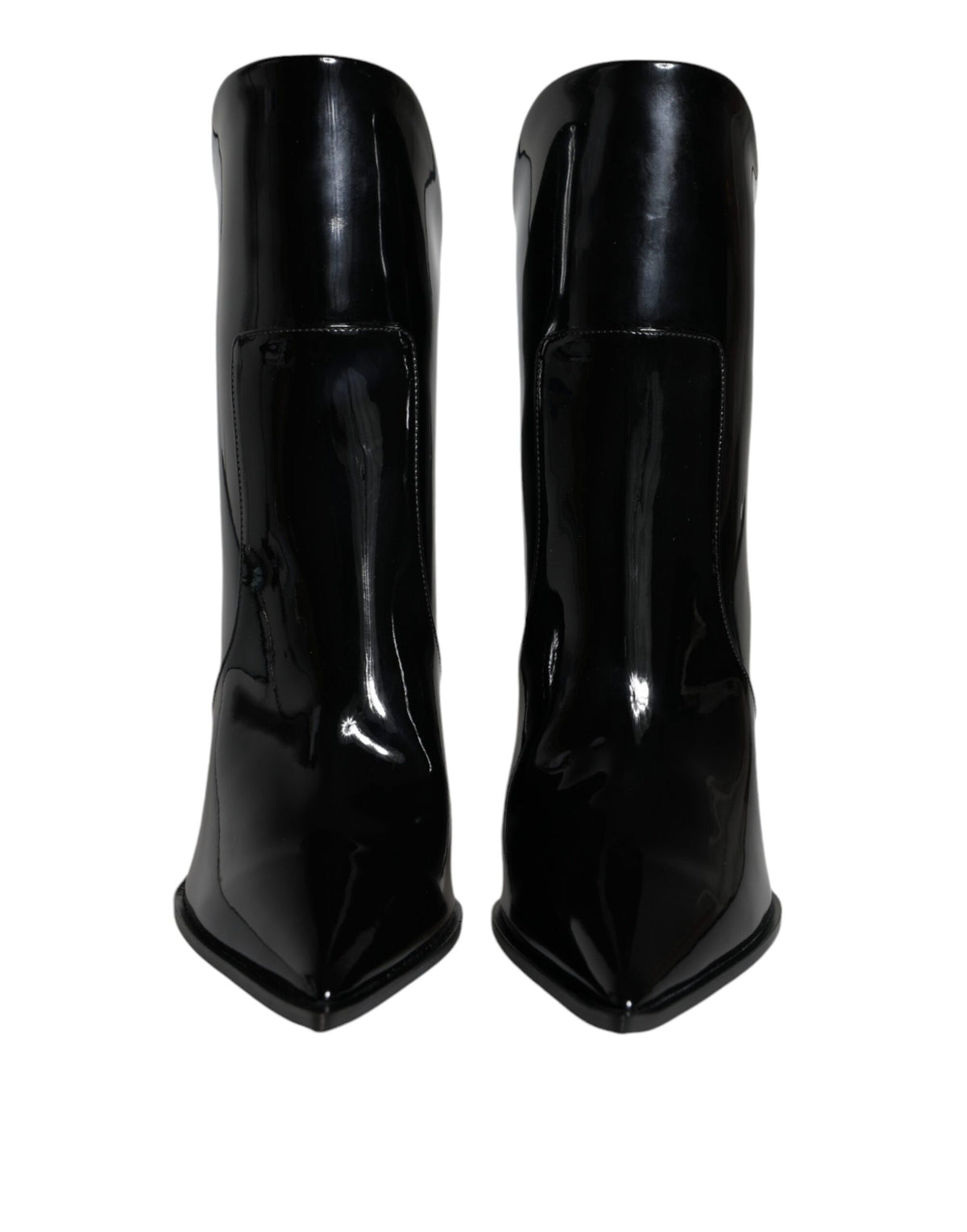Dolce & Gabbana Black Patent Leather Lace-Up Boots Shoes