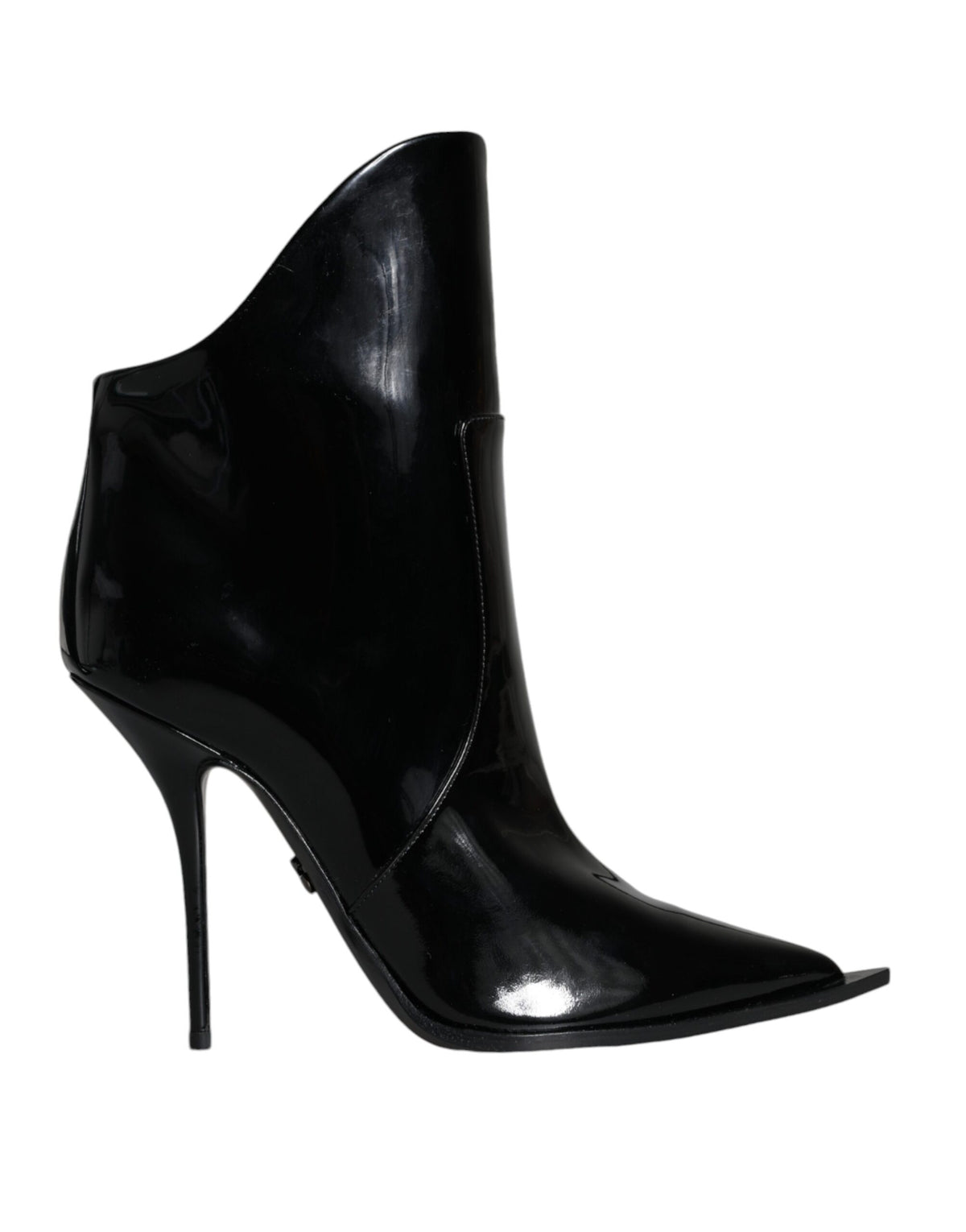 Dolce & Gabbana Black Patent Leather Lace-Up Boots Shoes