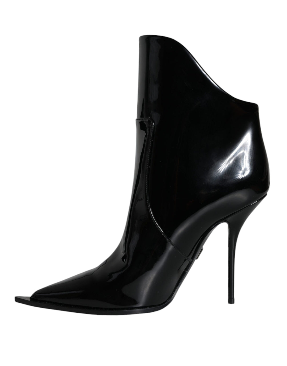 Dolce & Gabbana Black Patent Leather Lace-Up Boots Shoes