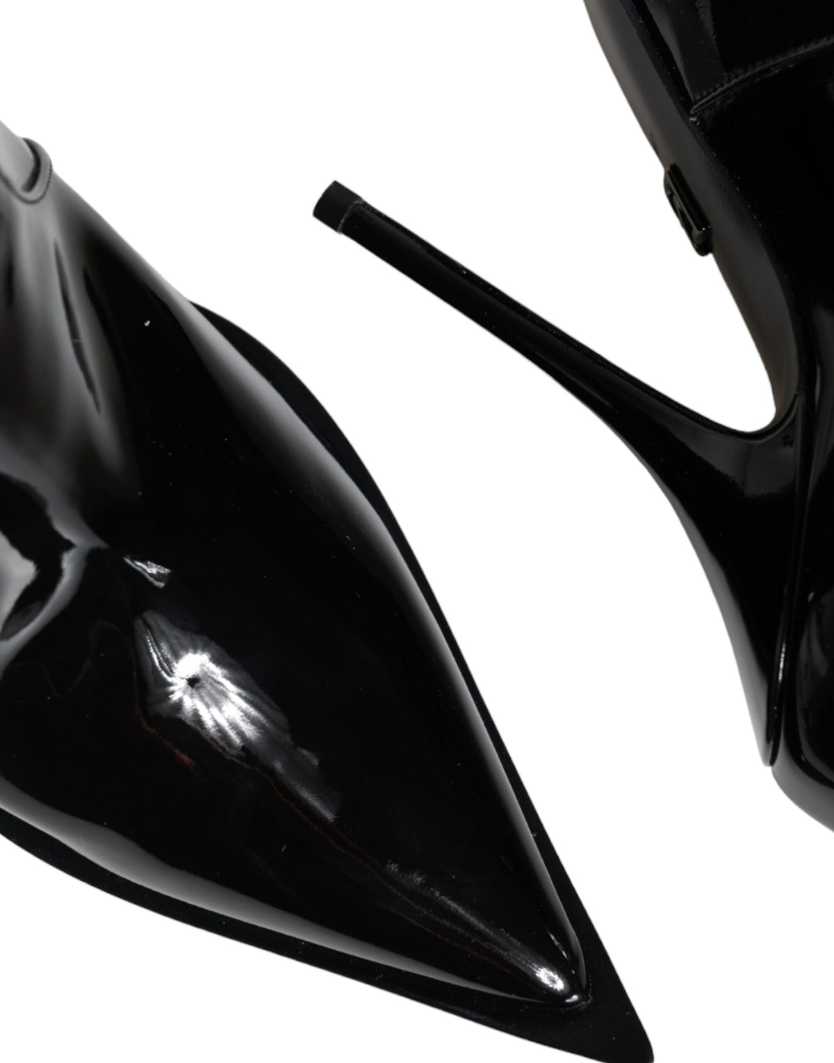 Dolce & Gabbana Black Patent Leather Lace-Up Boots Shoes