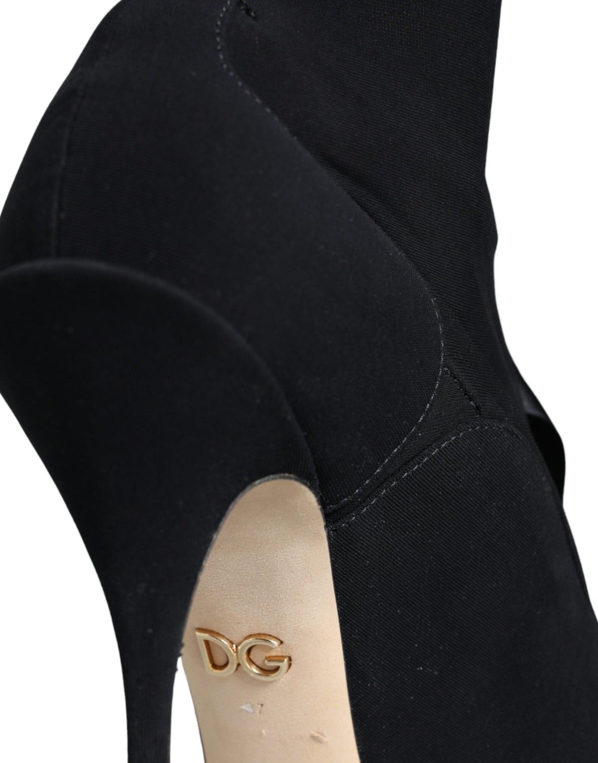 Dolce & Gabbana Black Stiletto Heel Mid-Calf Boots Shoes