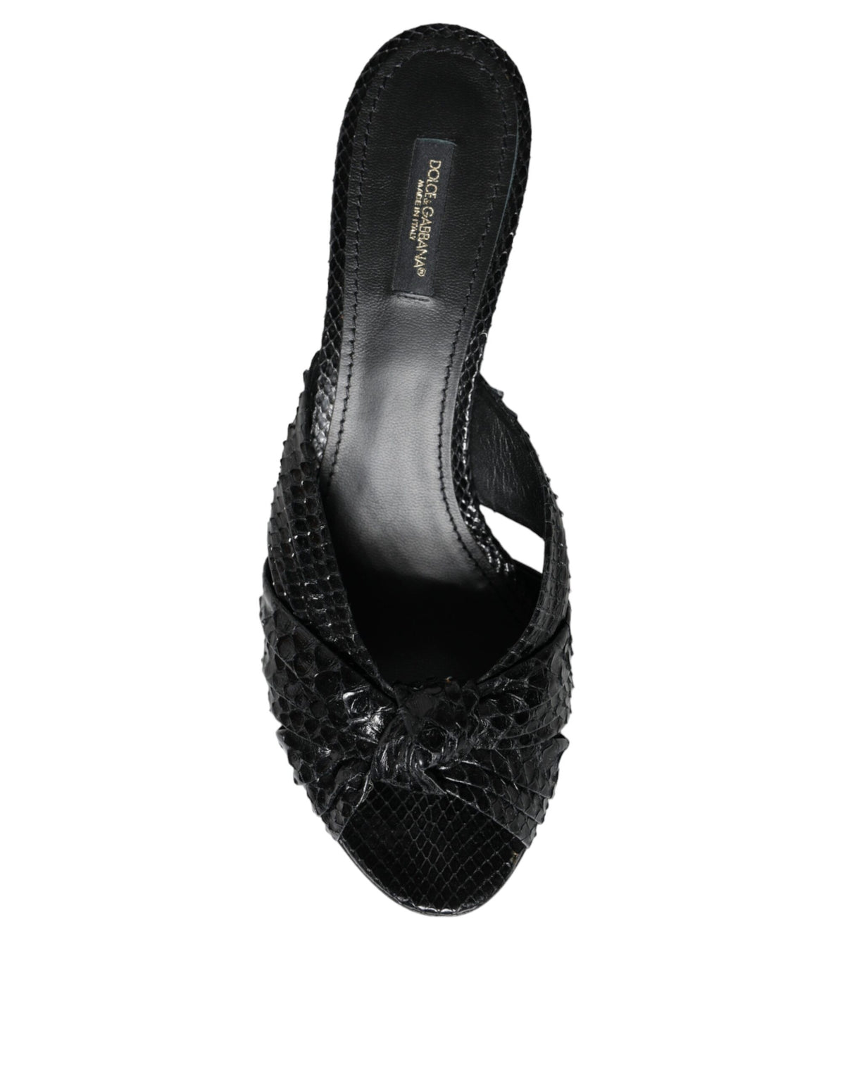 Dolce & Gabbana Black Leather Heels Sandals Shoes