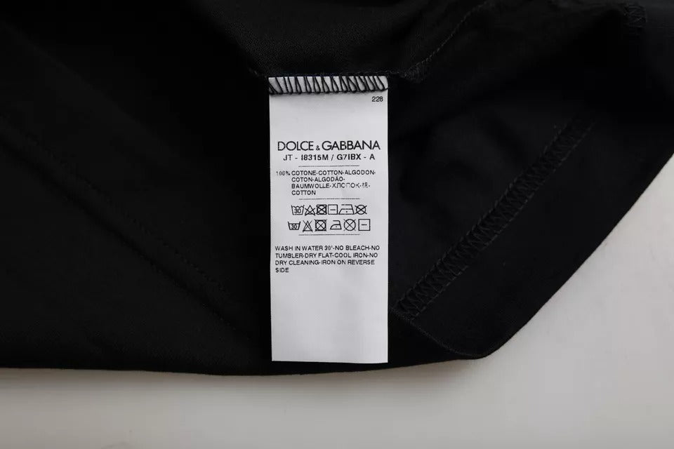 Dolce & Gabbana Men's Black Cotton Crew Neck Short Sleeve T-Shirt