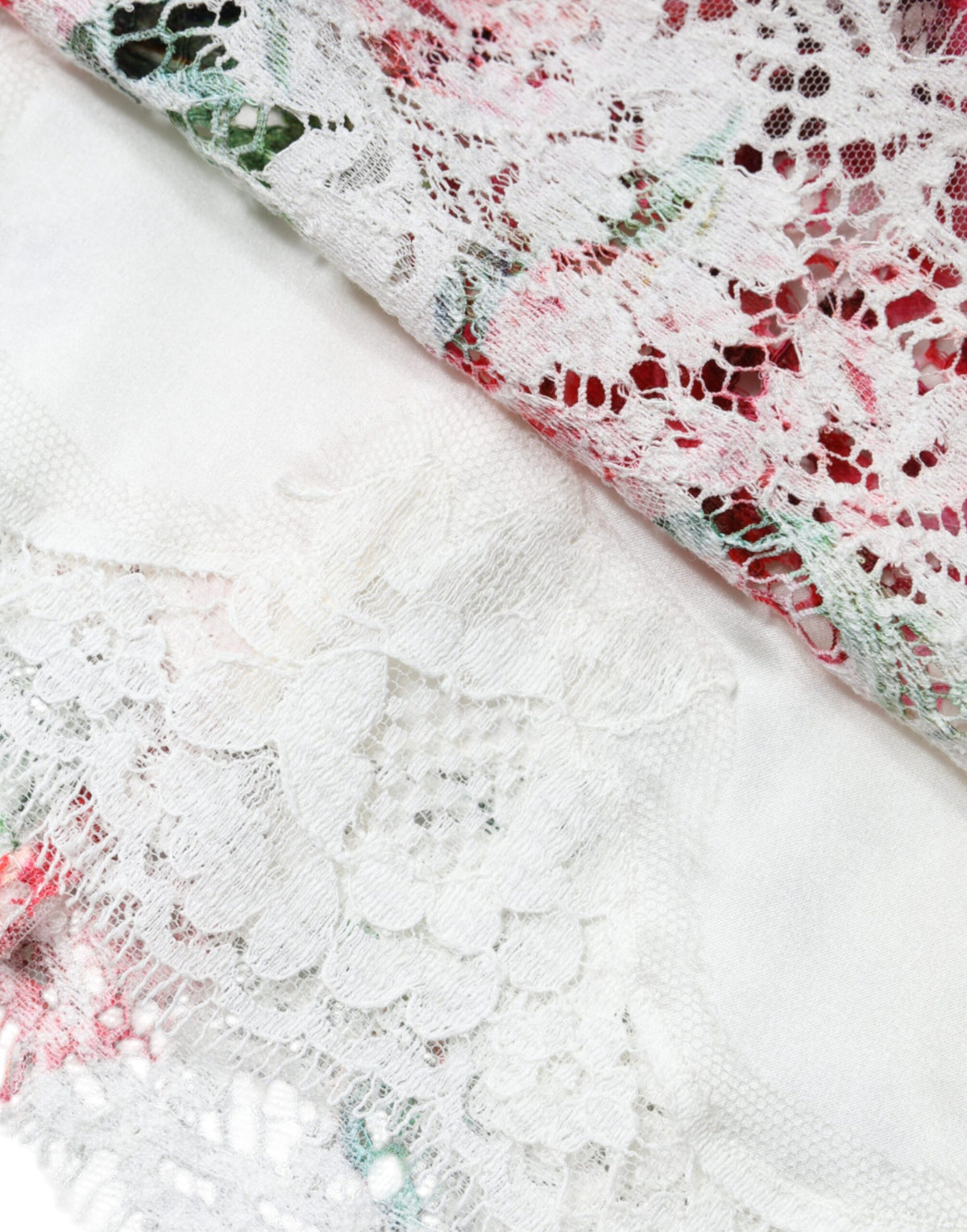Dolce & Gabbana White Peony Lace Short Sleeve Blouse Top