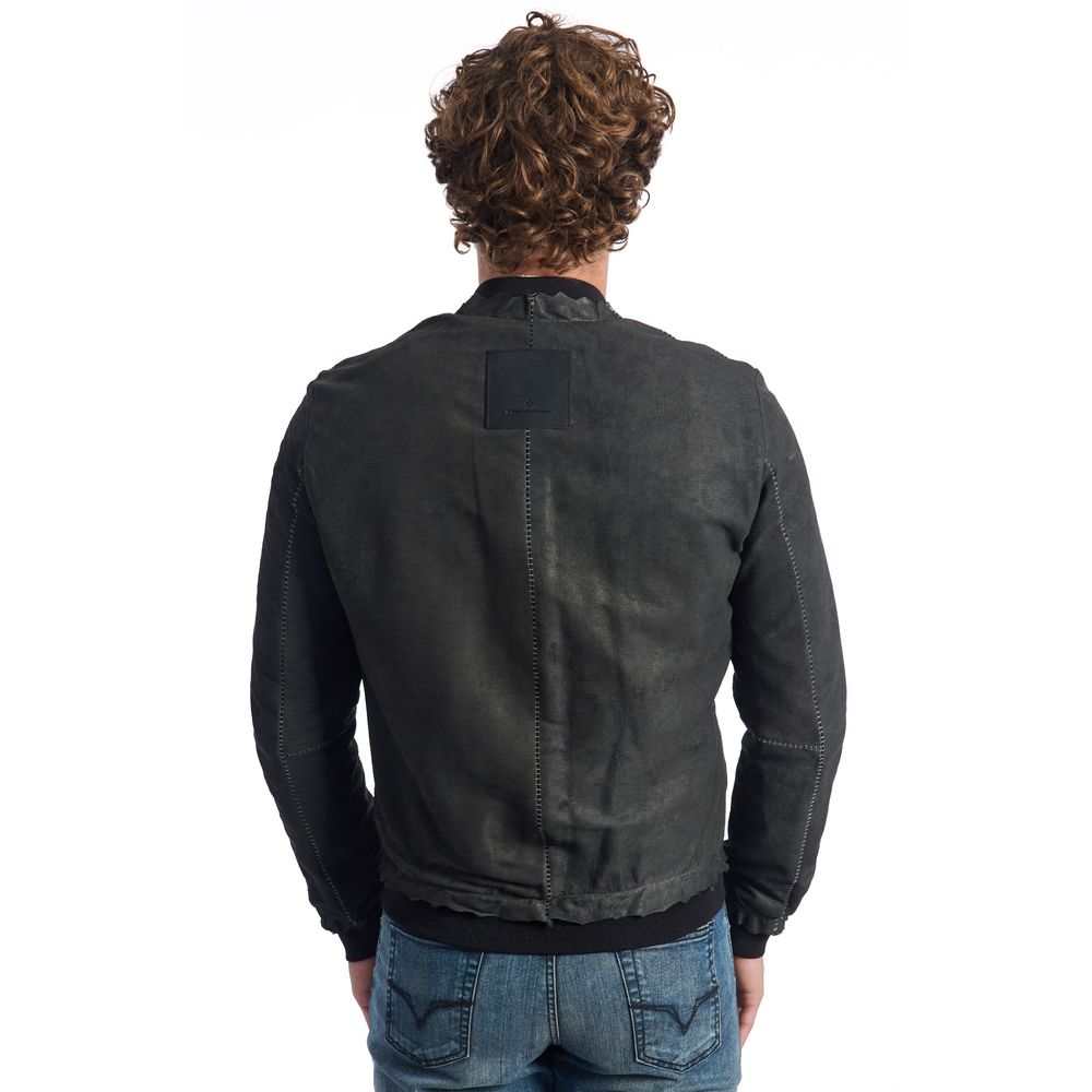 Roberto Pepe Luxury Graue Lammfell Herren Jacke