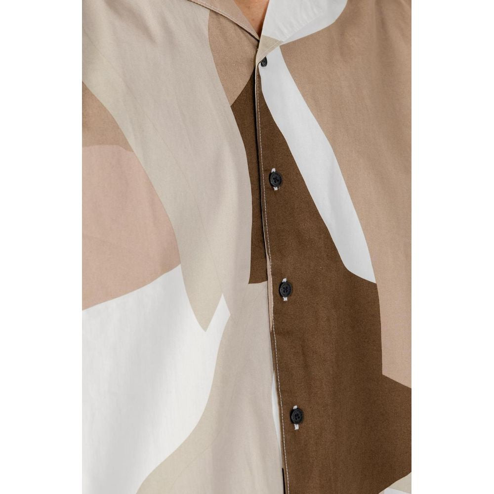 Only & Sons Brown Short-Sleeved Cotton Shirt