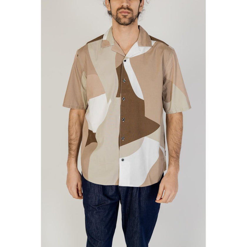 Only & Sons Braunes Kurzarmhemd aus Baumwolle