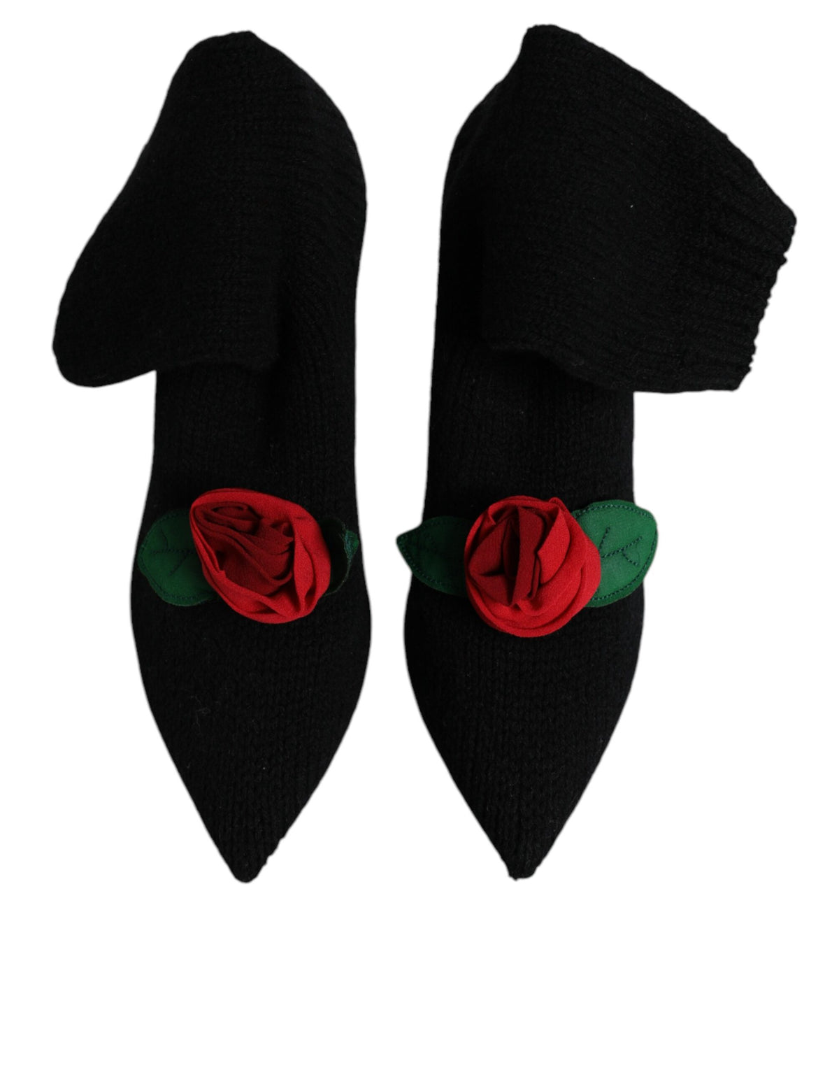 Dolce & Gabbana Black Stiletto Heel Mid-Calf Boots Shoes