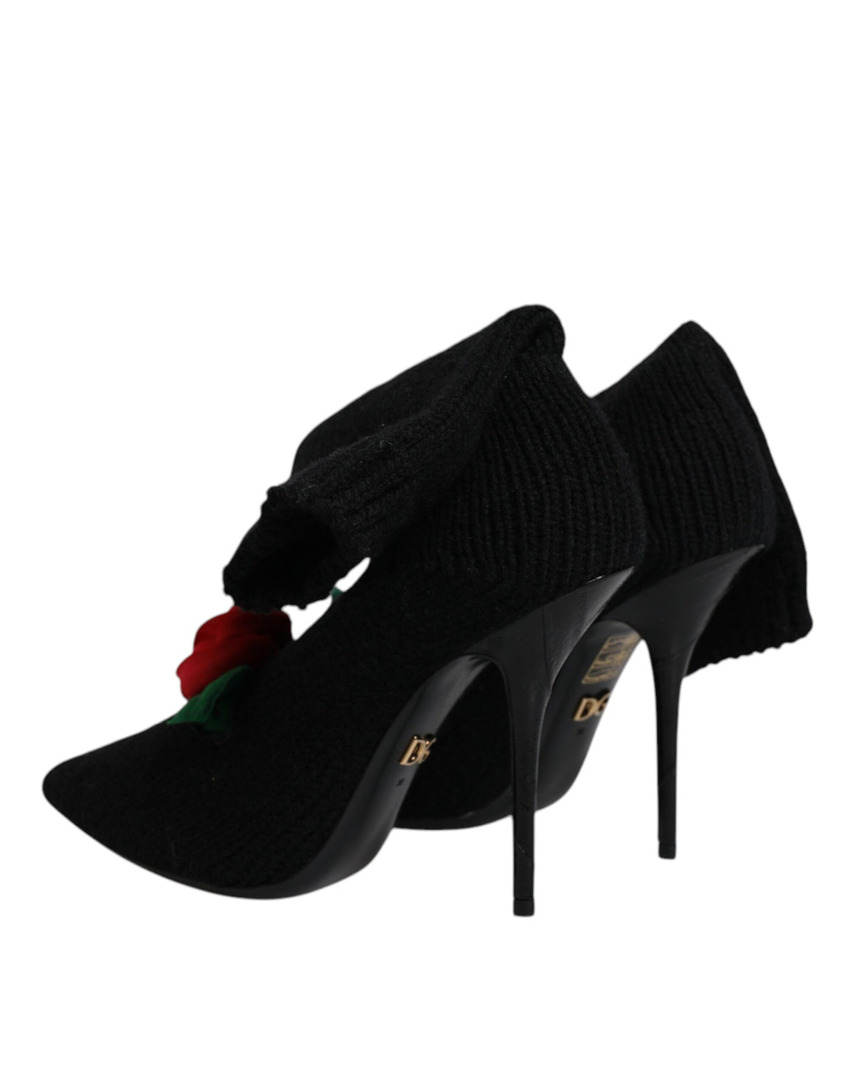 Dolce & Gabbana Black Stiletto Heel Mid-Calf Boots Shoes