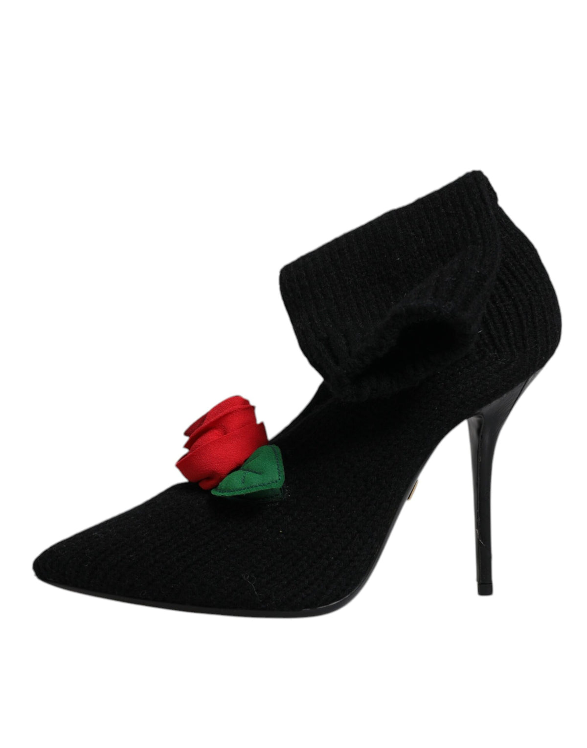 Dolce & Gabbana Black Stiletto Heel Mid-Calf Boots Shoes
