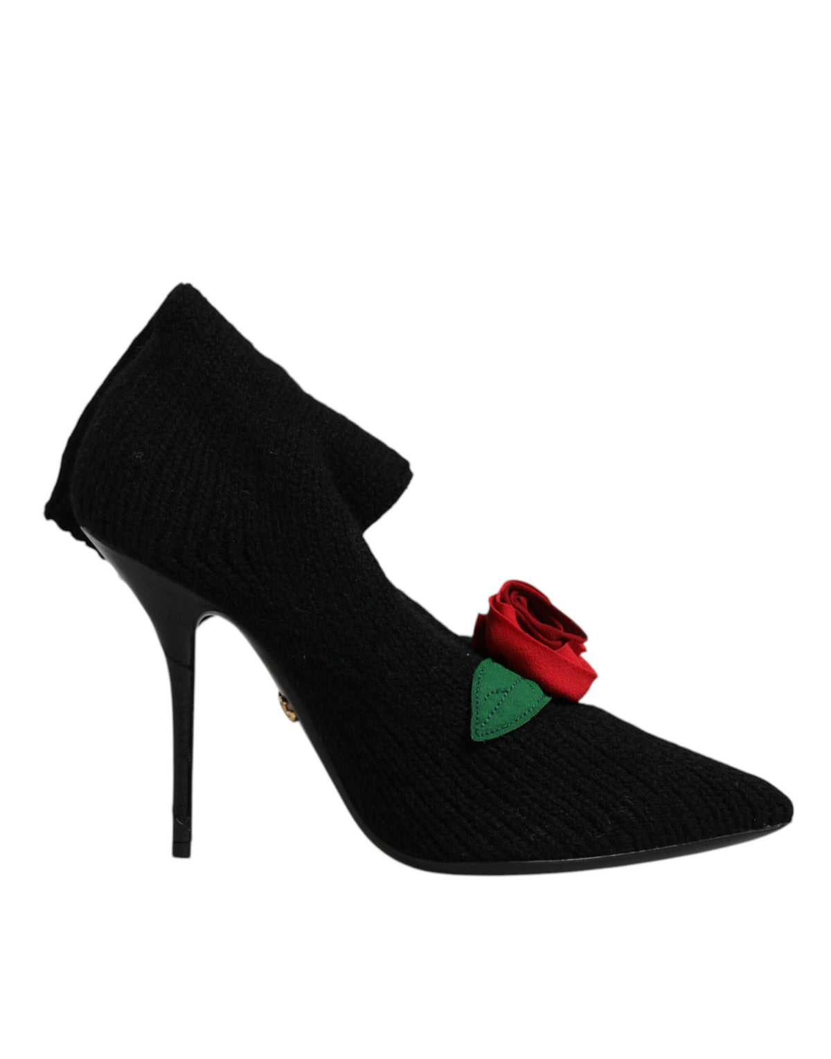 Dolce & Gabbana Black Stiletto Heel Mid-Calf Boots Shoes