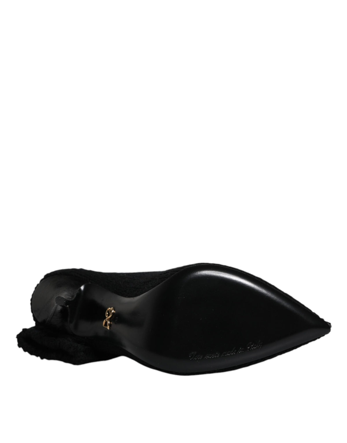 Dolce & Gabbana Black Stiletto Heel Mid-Calf Boots Shoes