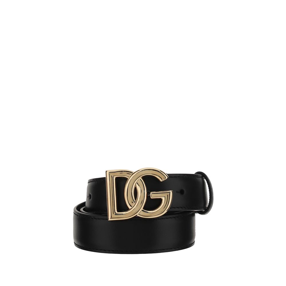 Dolce & Gabbana Black Calfskin Bos Taurus Regular Belt