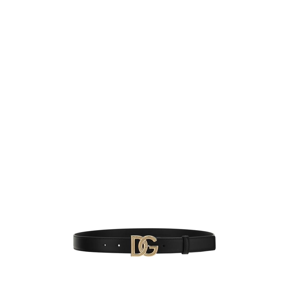 Dolce & Gabbana Black Calfskin Bos Taurus Regular Belt