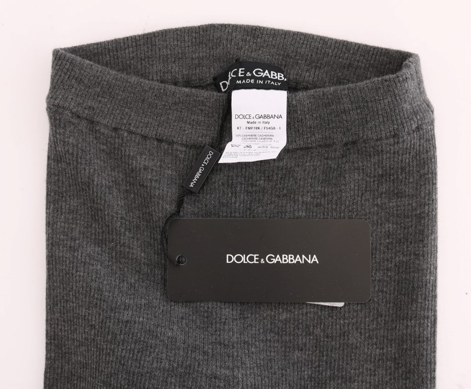 Dolce & Gabbana Grey Cashmere-Stretch Tights