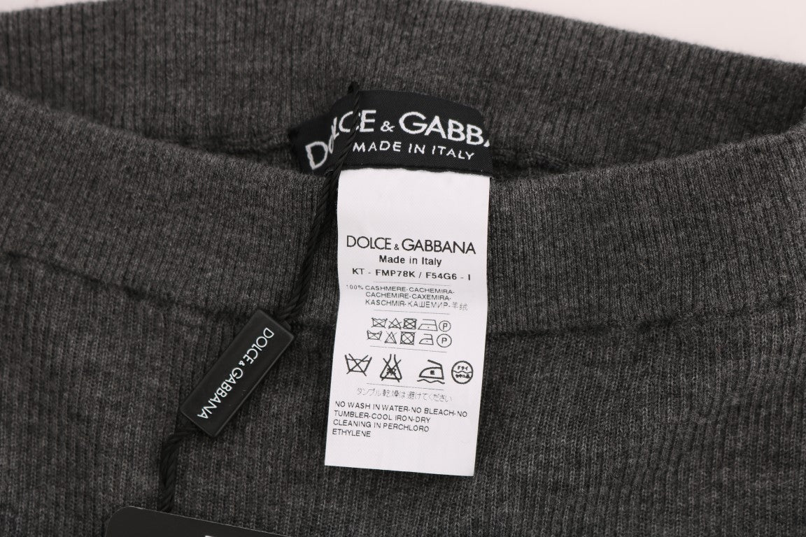 Dolce & Gabbana Grey Cashmere-Stretch Tights