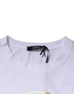 Versace Weißes T-Shirt mit Rundhalsausschnitt und Medusa-Druck aus Baumwolle