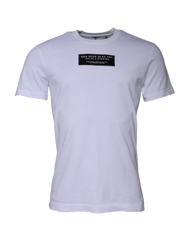 Dolce & Gabbana White cotton crew neck T-shirt with logo print