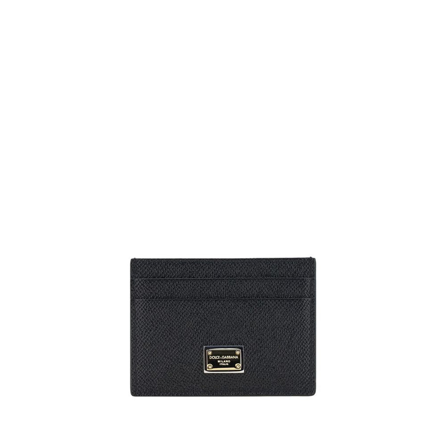 Dolce & Gabbana Schwarzes Kalbsleder Bos Taurus Portemonnaie