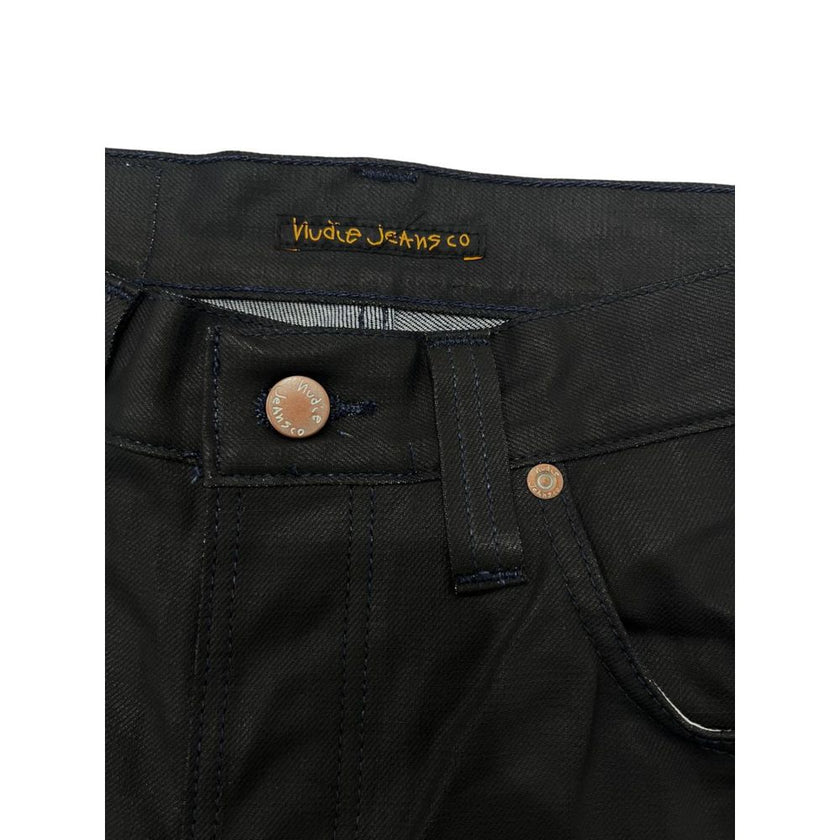 Nudie Jeans Schwarze Baumwoll-Jeans aus Denim