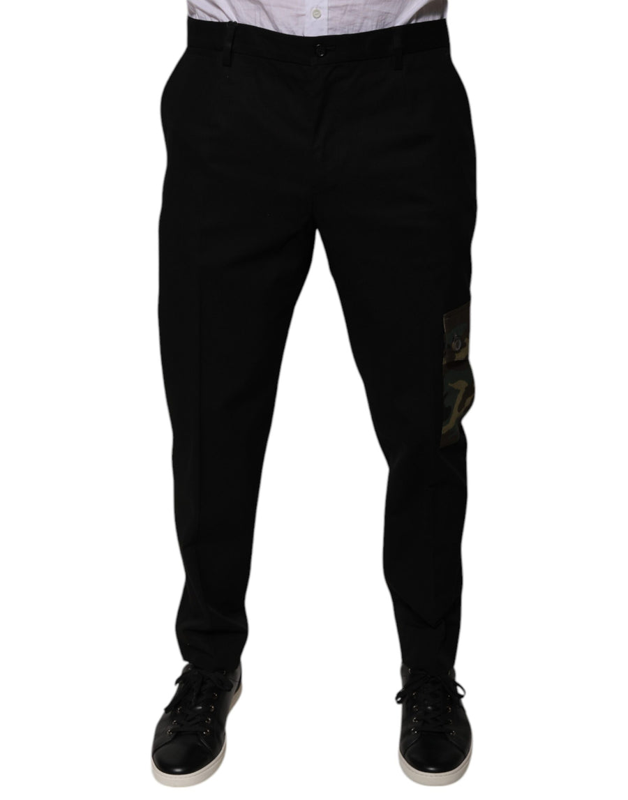 Dolce & Gabbana Schwarze Baumwolle Männer Cargo Freizeithosen