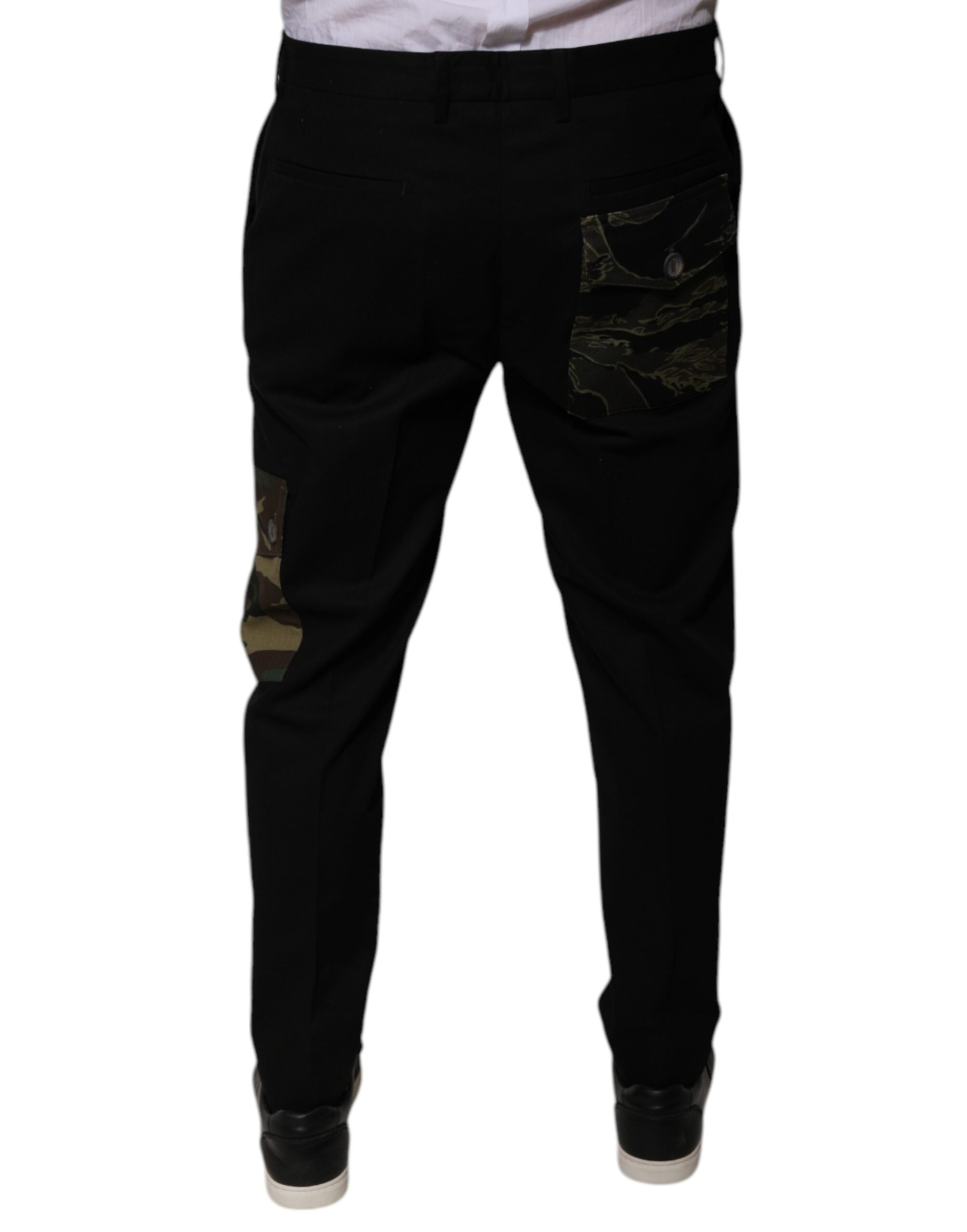 Dolce & Gabbana Schwarze Baumwolle Männer Cargo Freizeithosen