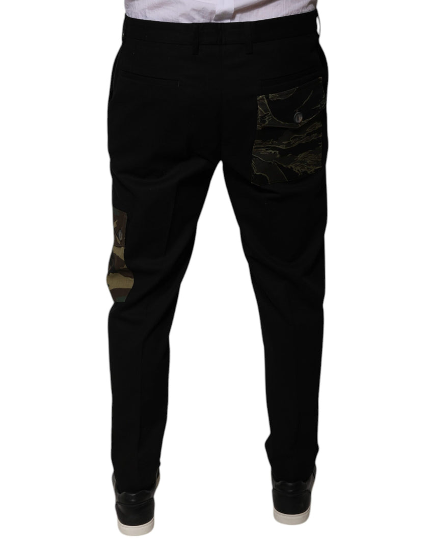 Dolce & Gabbana Schwarze Baumwolle Männer Cargo Freizeithosen