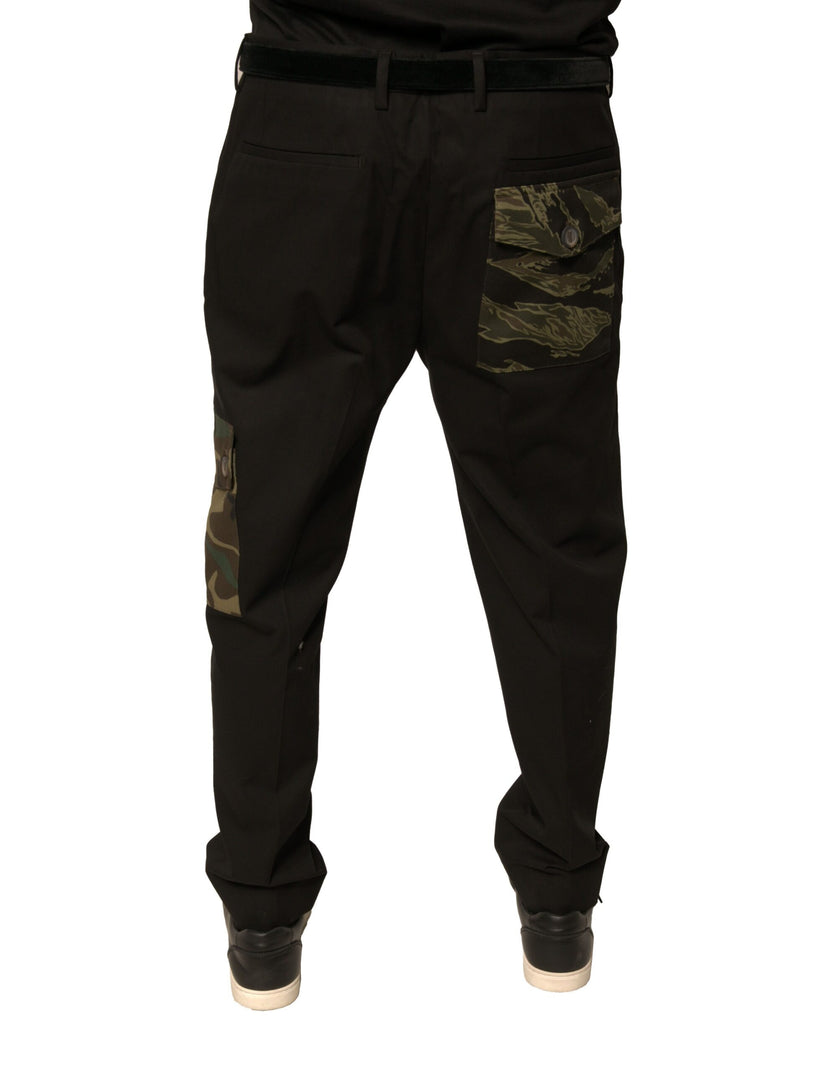 Dolce & Gabbana Schwarze Baumwolle Männer Cargo Freizeithosen