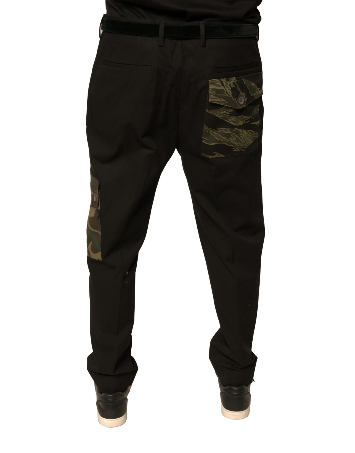 Dolce & Gabbana Schwarze Baumwolle Männer Cargo Freizeithosen