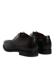 Dolce & Gabbana Schwarze Leder Derby Wingtip Lace Up Formal Dress Schuhe