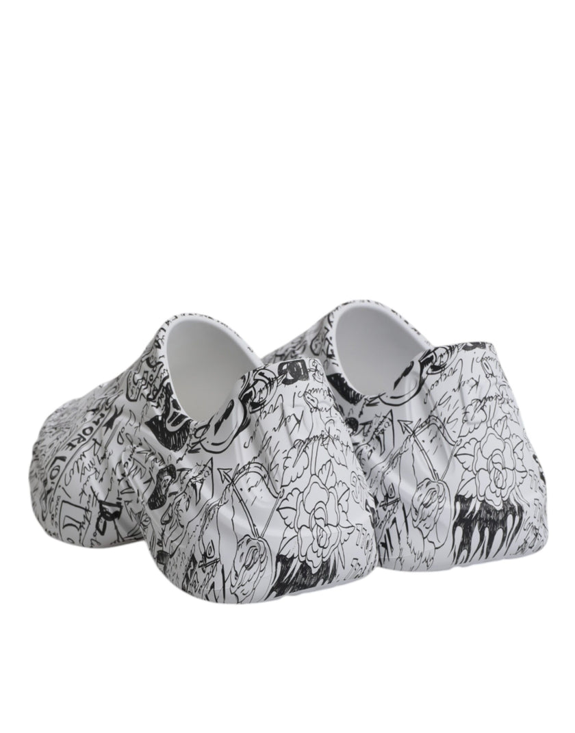 Dolce & Gabbana Weiß Schwarz Graffiti Daymaster Turnschuhe Schuhe