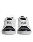 Dolce & Gabbana Weiß Schwarz Leder Portofino Turnschuhe Schuhe