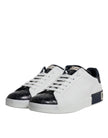Dolce & Gabbana Weiß Schwarz Leder Portofino Turnschuhe Schuhe