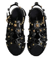 Dolce & Gabbana Schwarze Leder Nieten-Sandalen Schuhe