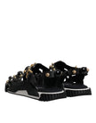 Dolce & Gabbana Schwarze Leder Nieten-Sandalen Schuhe