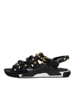 Dolce & Gabbana Schwarze Leder Nieten-Sandalen Schuhe