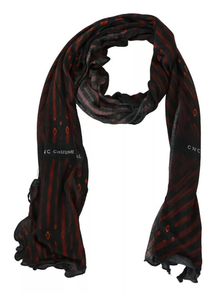 Dolce & Gabbana Schwarz Rot Viskose Foulard Markenschal