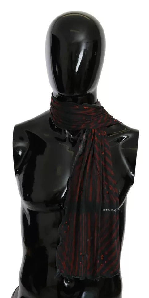 Dolce & Gabbana Schwarz Rot Viskose Foulard Markenschal