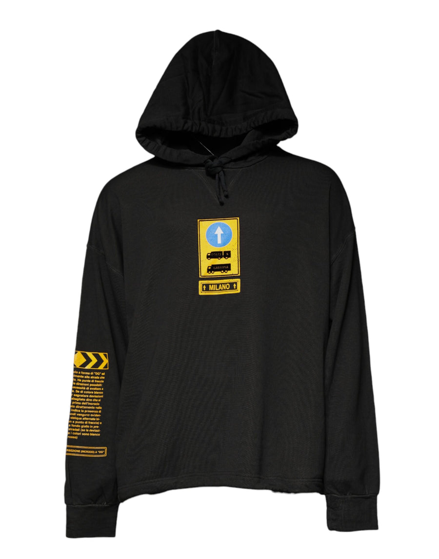 Dolce & Gabbana Black DG Shield Cotton Hoodie