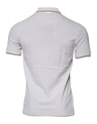 Dolce & Gabbana Weißes gepunktetes Baumwoll-Polo-T-Shirt mit Kragen