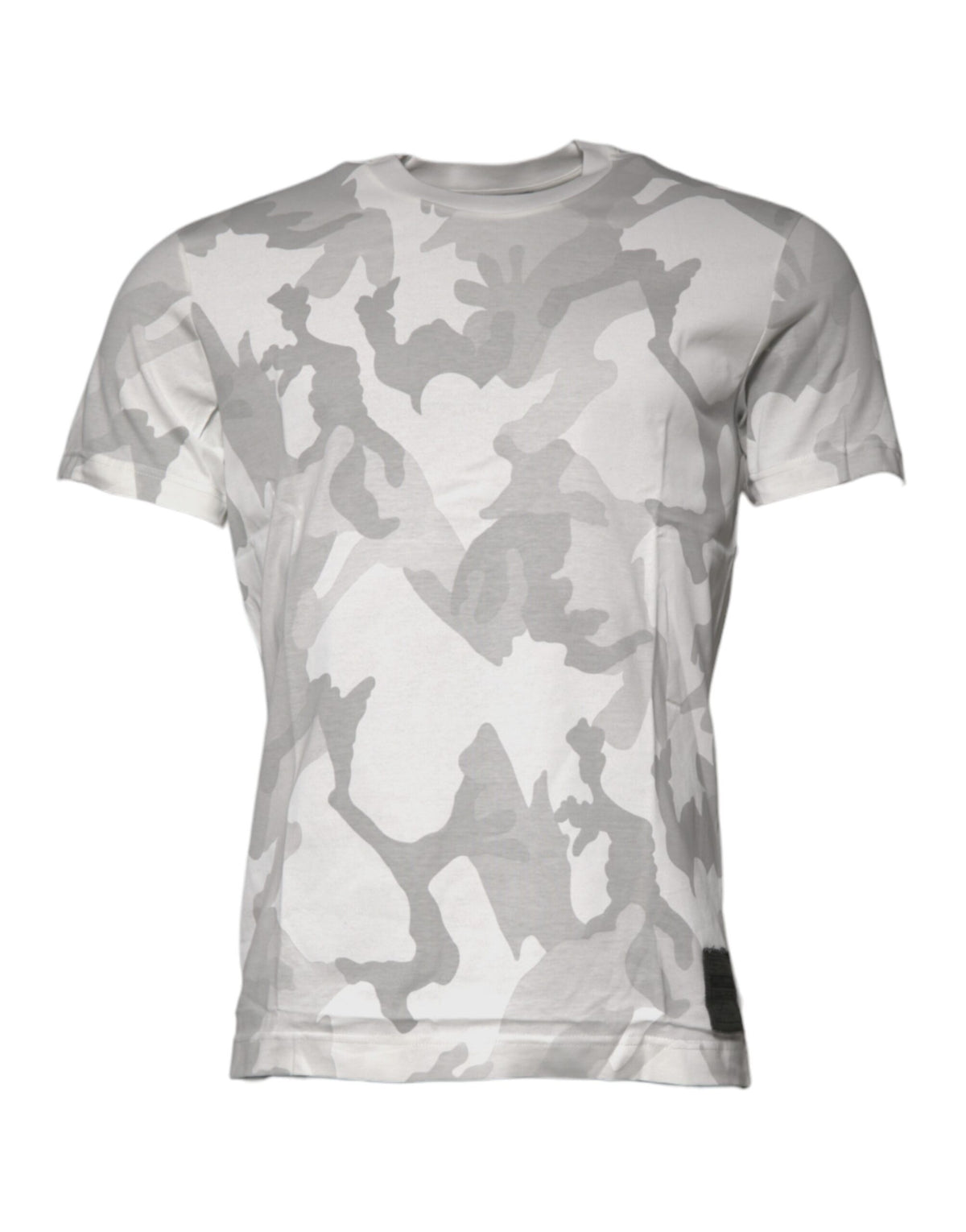 Dolce & Gabbana White Grey Camouflage Cotton Crew Neck T-Shirt